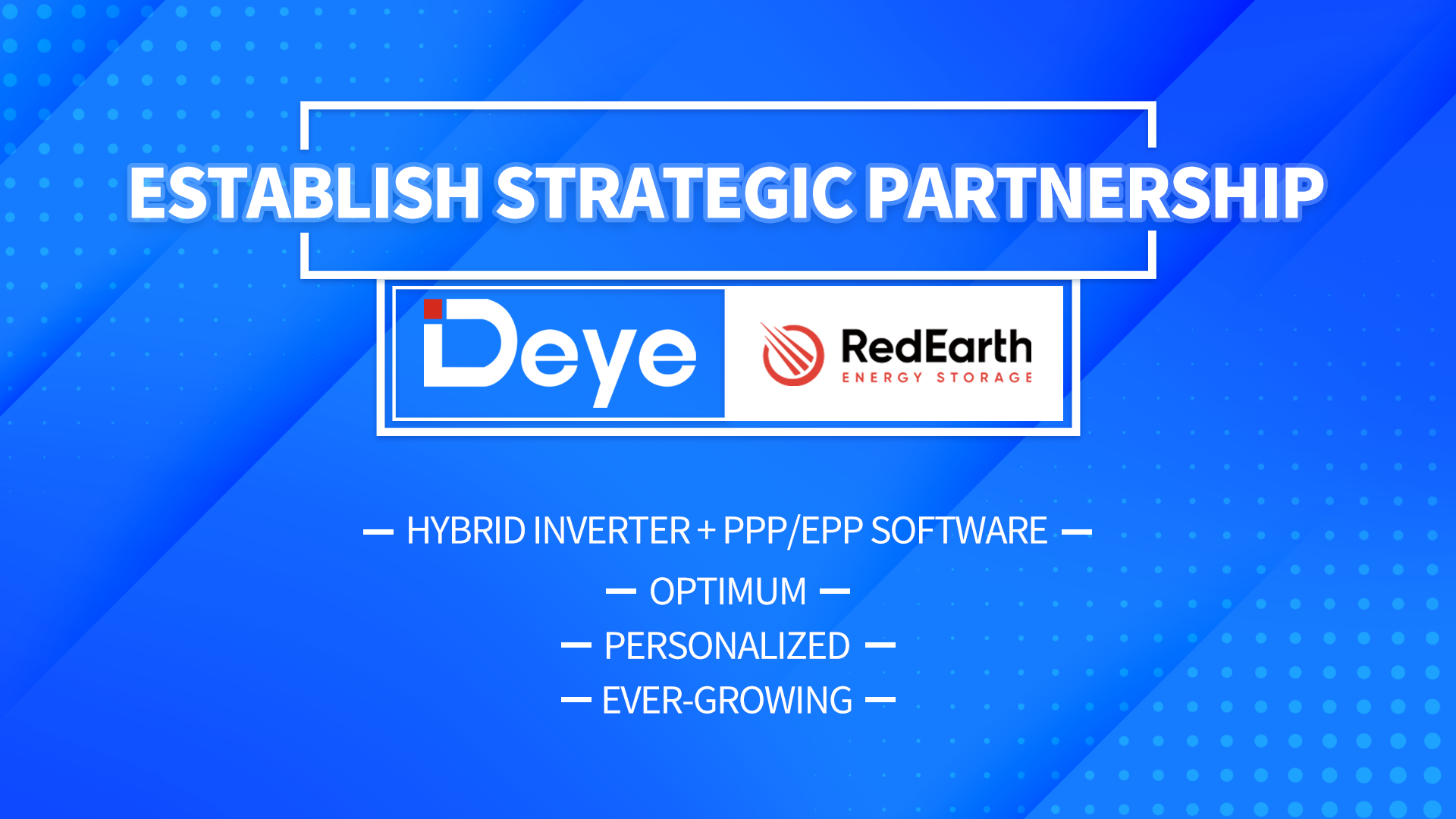 Deye and Redearth宣布南太平洋战略合作伙伴关系